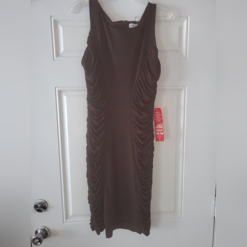 Calvin Klein bodycon brown fabulous dress